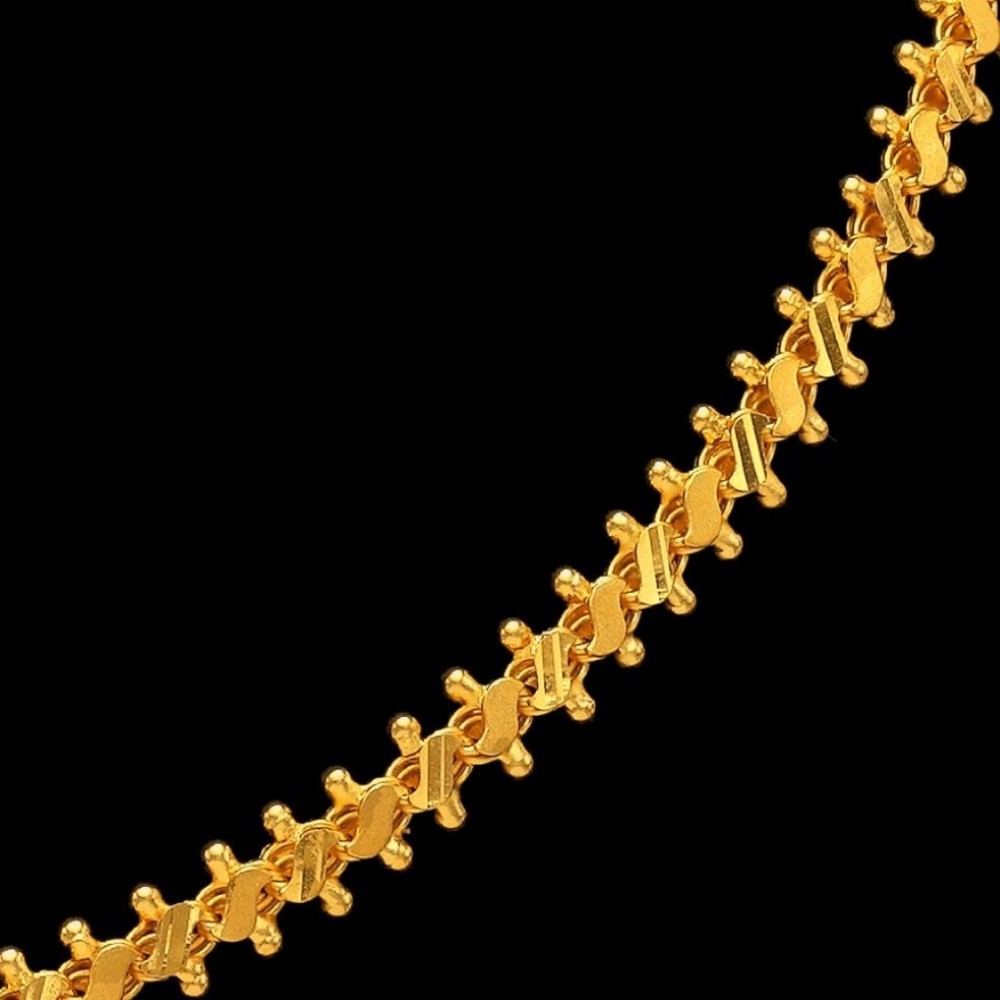 22 Kt Hallmark Real Solid Yellow Gold Curb Iced Out New Necklace Chain 24 Grams