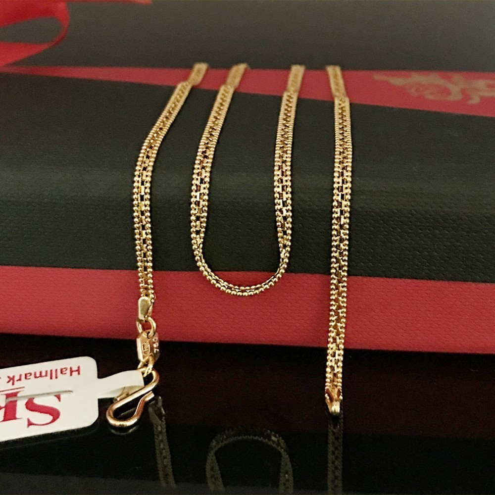 18 Kt Hallmark Real Solid Yellow Gold Cuban Curb Necklace Women's Chain 6.710 Gm