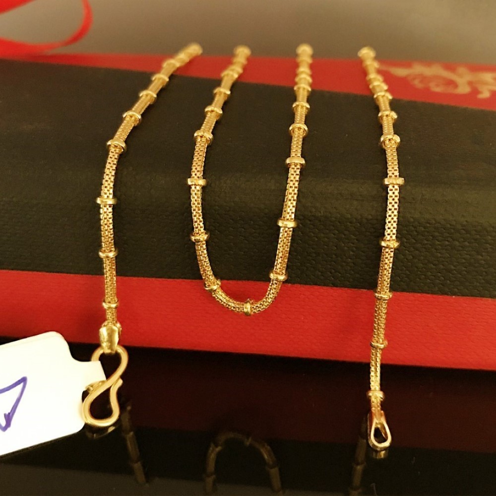 18Kt Hallmark Real Solid Yellow Gold Curb Necklace Chain 8.340 Grams 20'' L