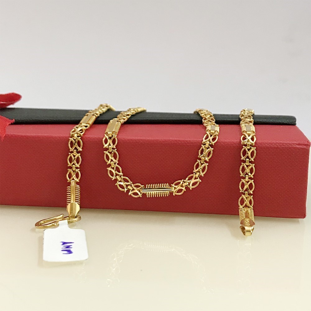18Kt Hallmark Real Solid Yellow Gold Link Necklace Chain 23.090 Grams 25'' L