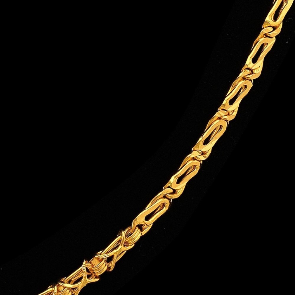 22Kt Hallmark Real Solid Yellow Gold Iced Out Necklace Women's Chain 18 Grams