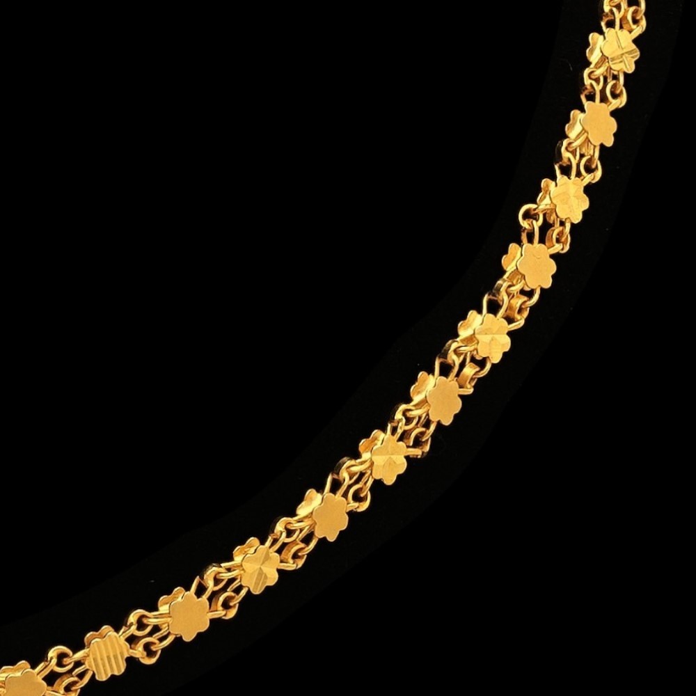 22Kt Hallmark Real Solid Yellow Gold Fancy Long Necklace Women's Chain 28 Grams