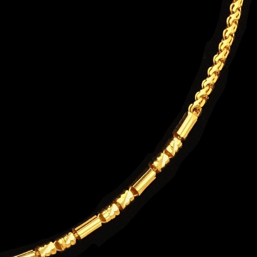 22Kt Hallmark Real Solid Yellow Gold Curb Fancy Necklace Women's Chain 20 Gram