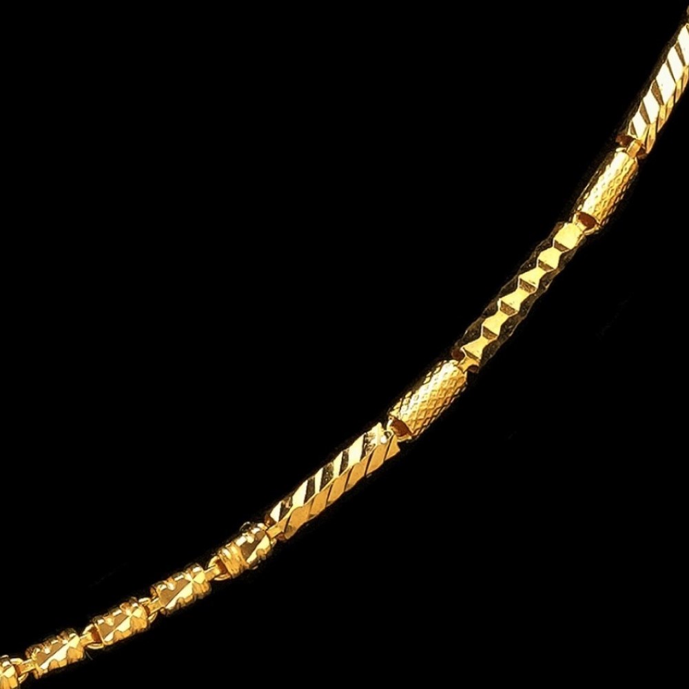 22Kt Hallmark Real Solid Yellow Gold Curb Iced Out Necklace Chain 18 Grams