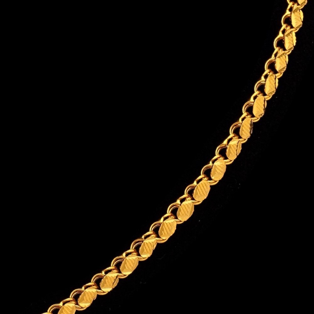 22Kt Hallmark Real Solid Yellow Gold Necklace Curb Link Long Chain 18 Grams