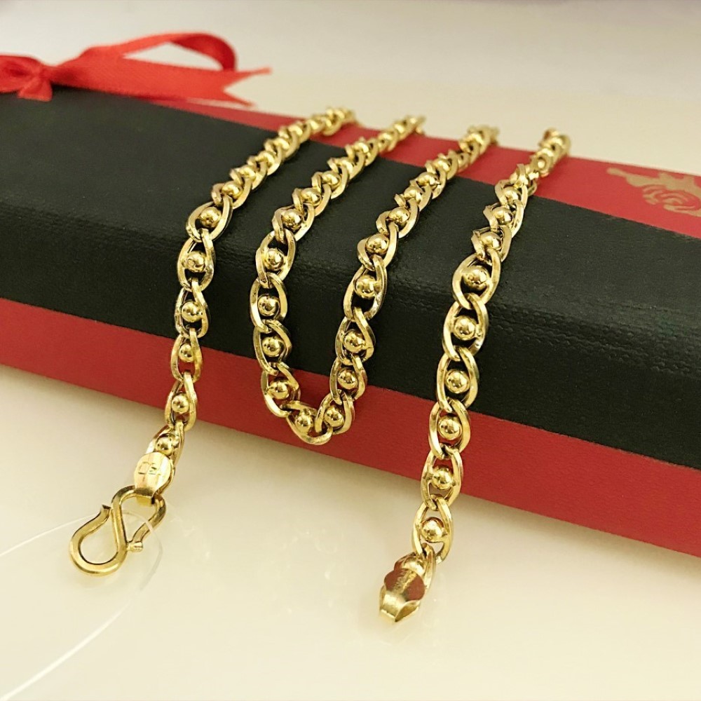 18Kt Hallmark Solid Yellow Gold Curb Cuban Necklace Men'S Chain 11.920 g 19.5"L