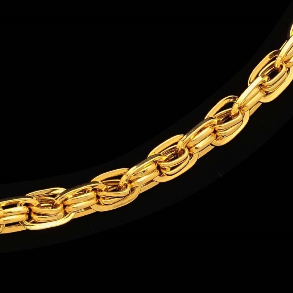 22Kt Real Solid Yellow Gold Hallmark Luxury Necklace Link Men'S Chain 45 Gm