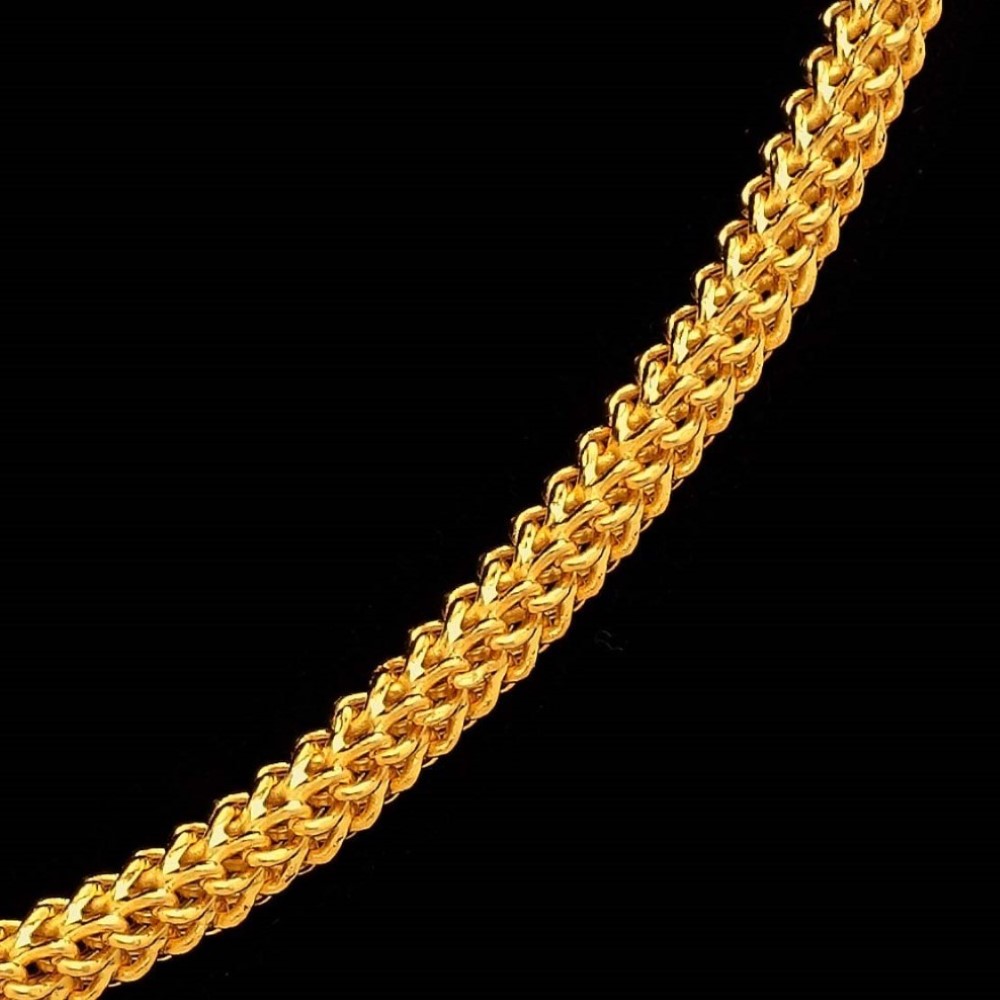22Kt Real Solid Yellow Gold Hallmark Curb Necklace Interlink Chain 36 Grams