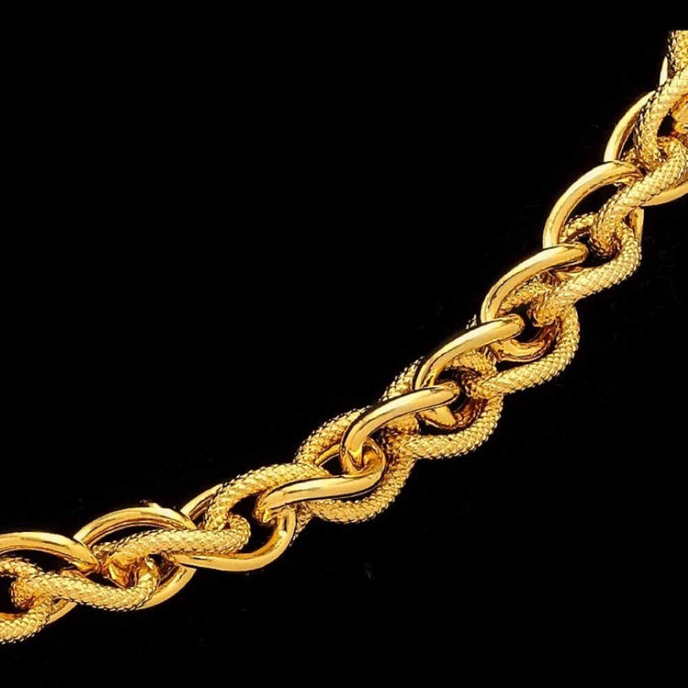22Kt Real Solid Yellow Gold Hallmark Necklace Luxury Link Men'S Chain 38 Grams