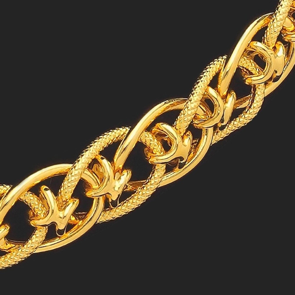 22 Kt Hallmark Solid Yellow Gold Necklace Men'S Luxury Link Chain 58 Grams