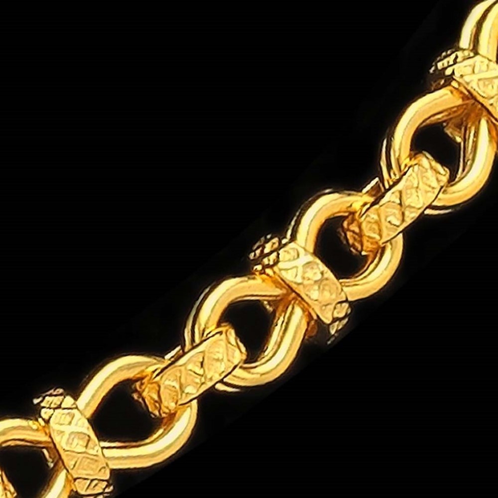 22Kt Hallmark Real Solid Yellow Gold Necklace Curb Hollow Link Chain 28 Grams