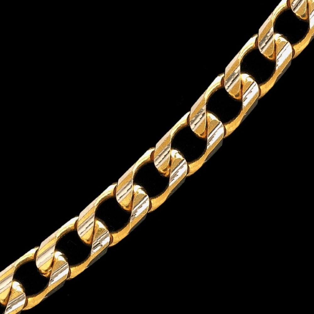 22Kt Solid Yellow Gold Necklace Curb Cuban Men'S Heavy Chain 64g