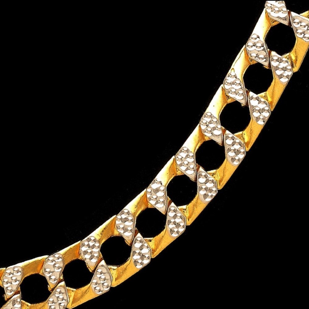 22Kt Solid Yellow Gold Necklace Curb Cuban Men'S Heavy Chain 110g 20'' 22''L