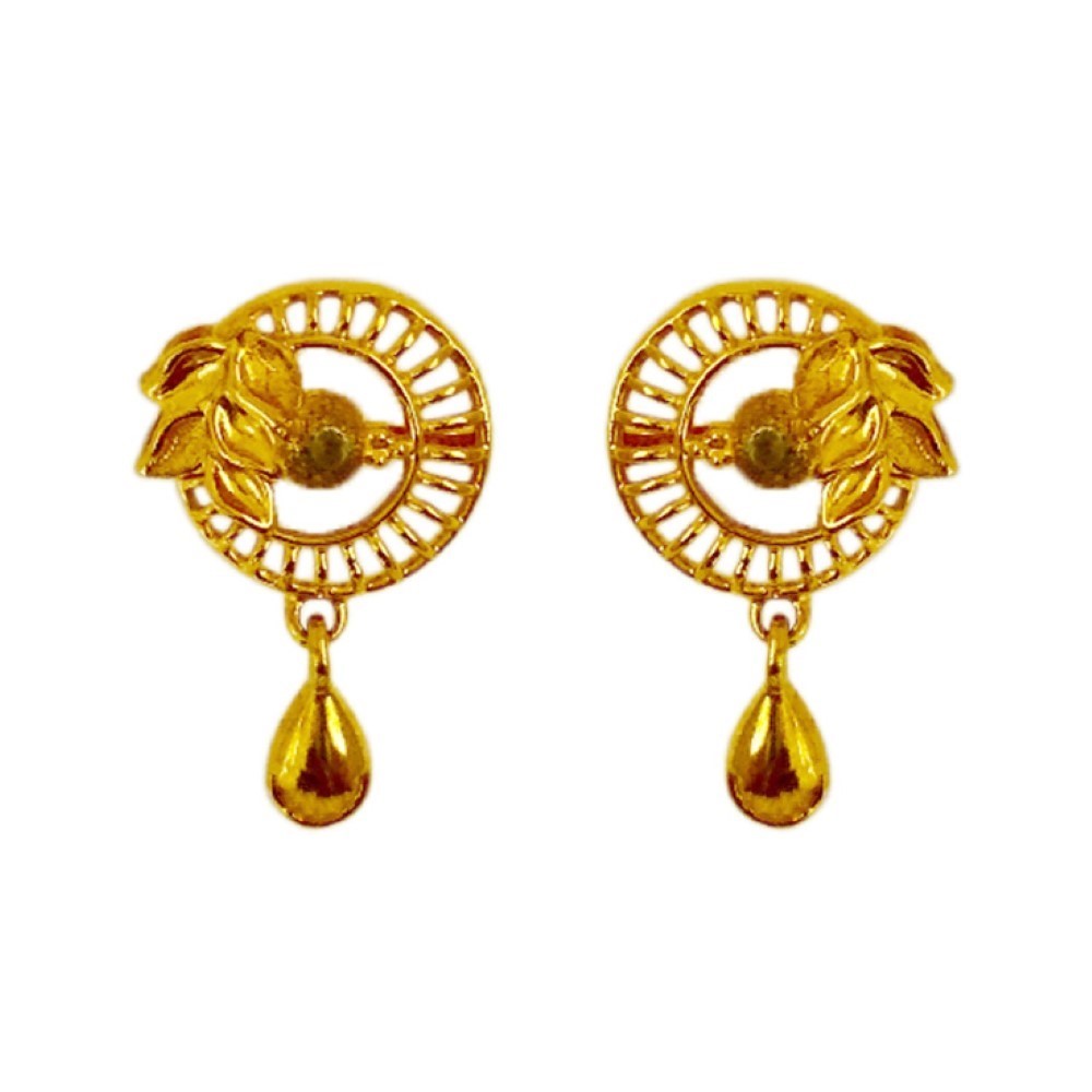 22 K Real Solid Yellow Gold Wedding Wear Necklace Jewelry Set Earrings & Pendant