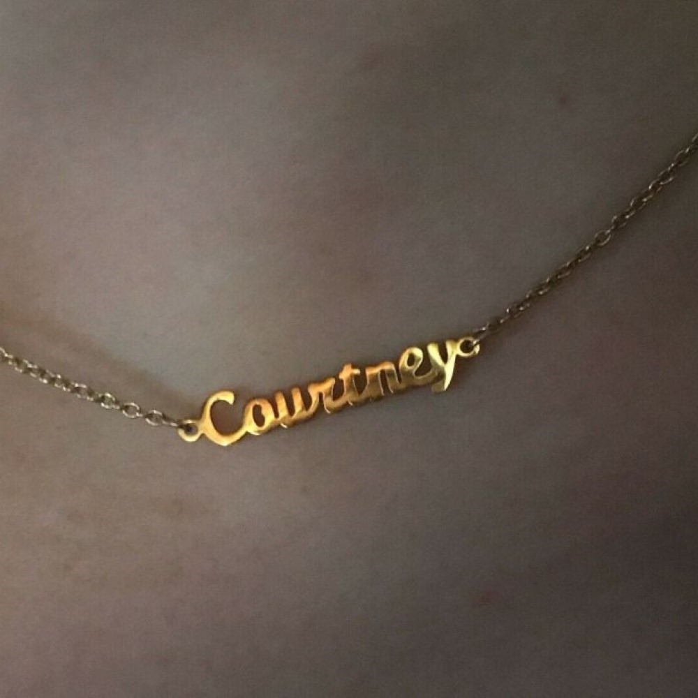 Fine Jewelry 18 Kt Real Solid Hallmark Yellow Gold Women'S Name Necklace Pendant