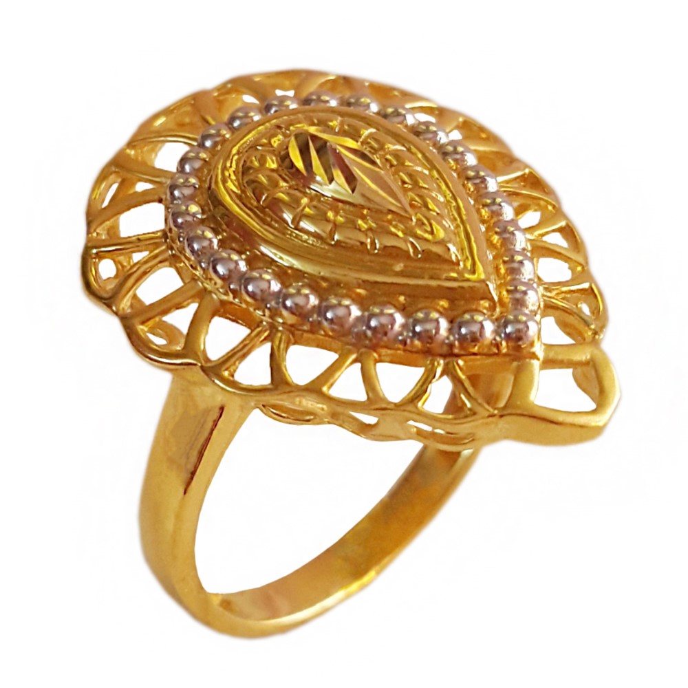 22 Kt   Yellow Gold Engagement Wedding Women'S Ring 7.090 g Size 6-8
