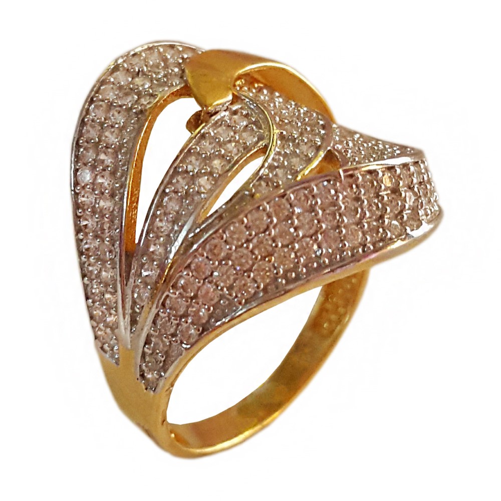 18 Kt  Solid Yellow Gold Engagement Wedding Cubic Zircon Ring Size 6-9