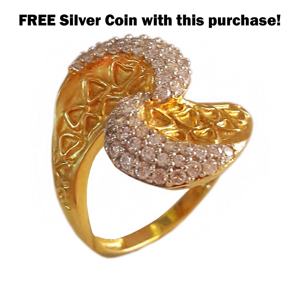 18 Kt  Solid Yellow Gold Engagement Wedding CZ Women'S Ring Size 6-10