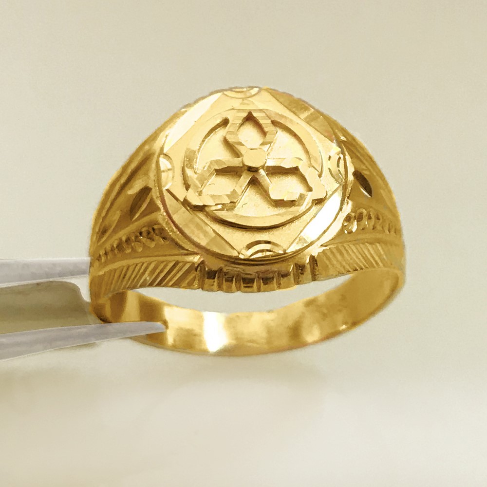 18 Kt Stamped Fine Real Solid Yellow Gold Signet Men'S Ring Size 7-12