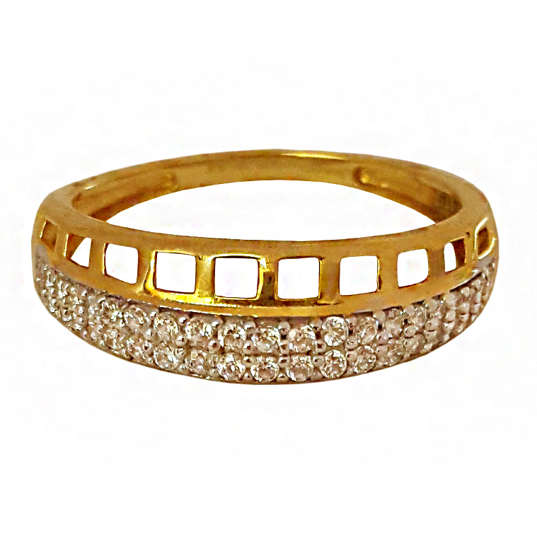 22 Kt   Yellow Gold Engagement Band Women's CZ Finger Ring Size 6-9