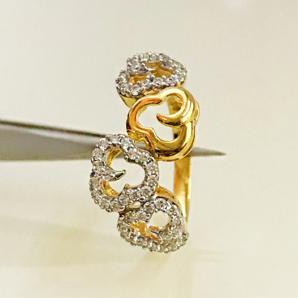 22 Kt Hallmark   Yellow Gold CZ Wedding Women's Finger Ring Size 6-8