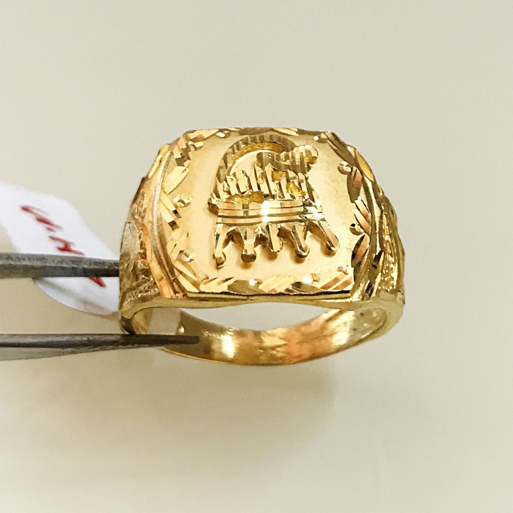 Fine Jewelry 18 Kt Hallmark  Solid Yellow Gold Men'S Ring Size 8-12