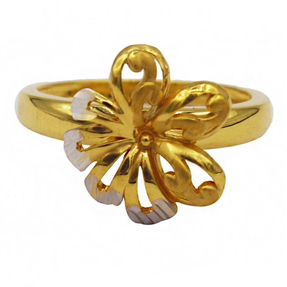 Fine Jewelry 22 Kt  Yellow Gold Wedding Engagement Women'S Flower Ring