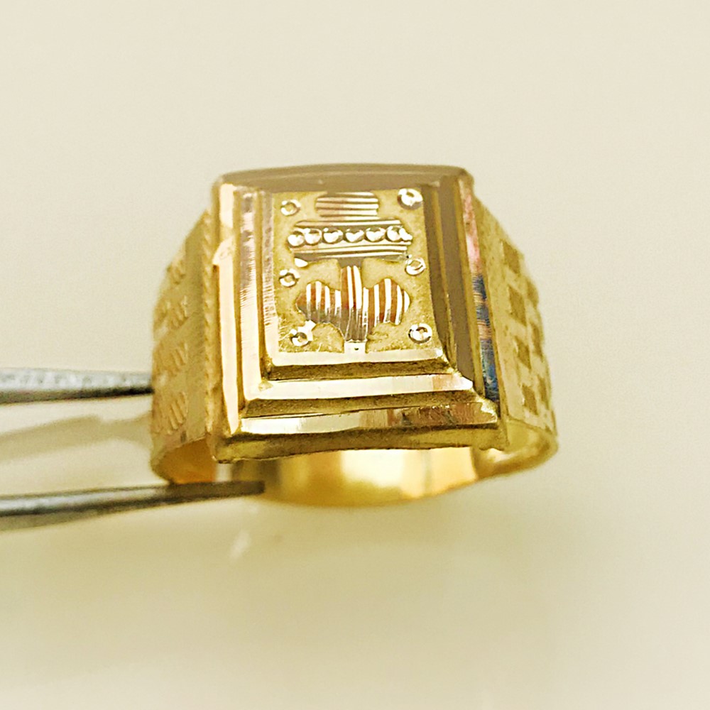 Fine Jewelry 18 Kt Hallmark  Solid Yellow Gold Men'S Ring Size 8-12