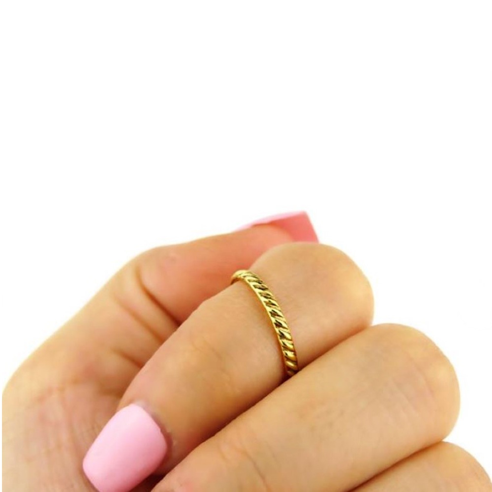 18 Kt Hallmark  Solid Yellow Gold Stackable Thin Band Ring Size 5-10