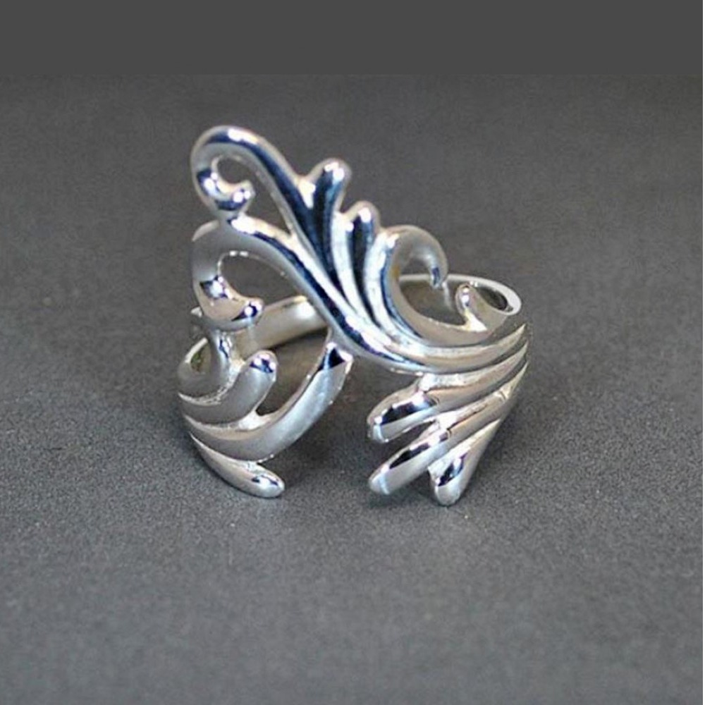 14 Kt Hallmark  Solid White Gold Modern Style Women'S Ring Size 5-10