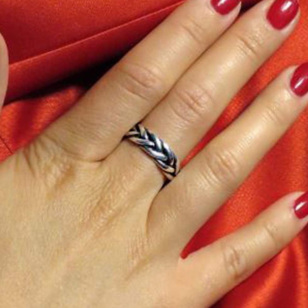 14 Kt Hallmark Real Solid White Gold Celtic Knot Ethnic Ring Size 5-10