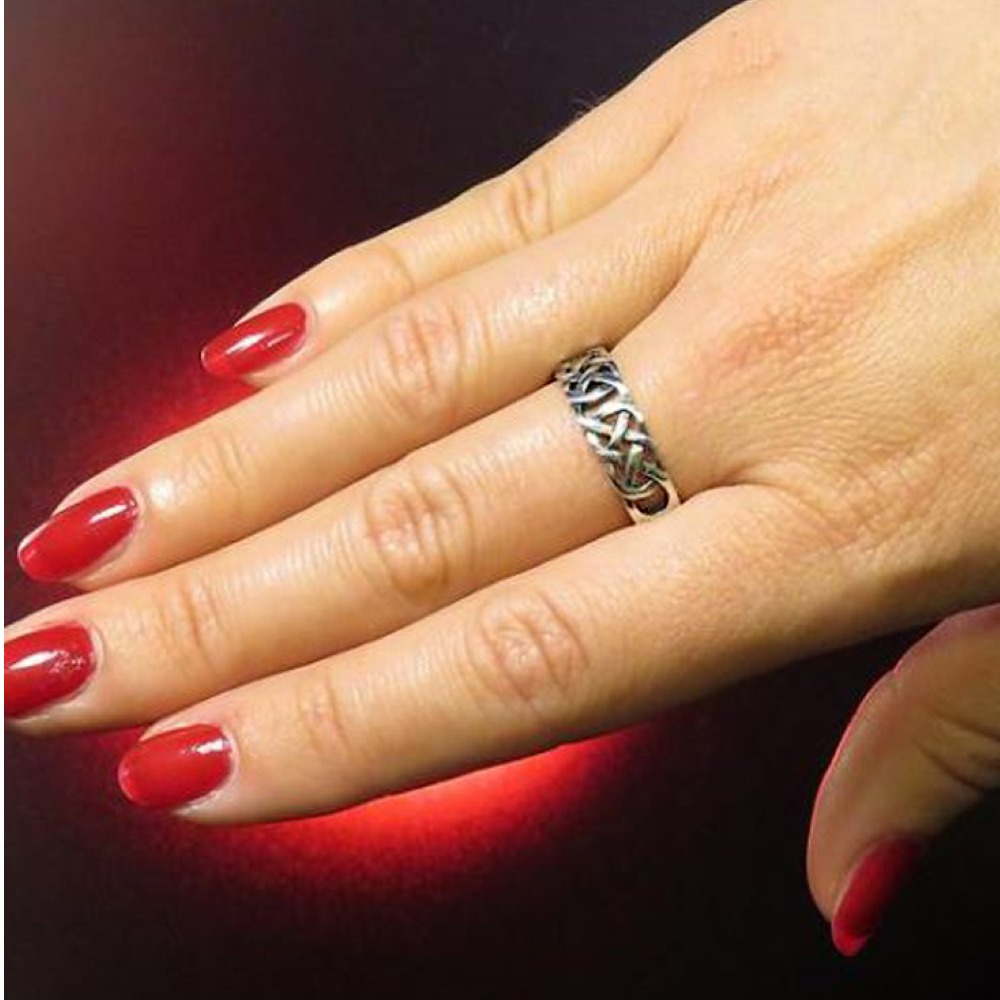 14 Kt Hallmark Real Solid White Gold Celtic Knot Ethnic Ring Size 5-10