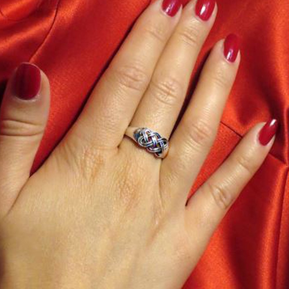 14 Kt Hallmark Real Solid White Gold Celtic Knot Ethnic Ring Size 5-10