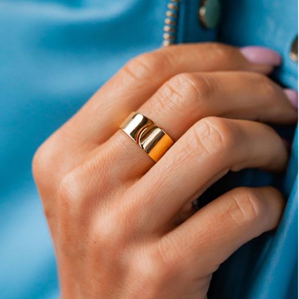 22 Kt Hallmark  Solid Yellow Gold Adjustable Open Band Ring Size 6-10