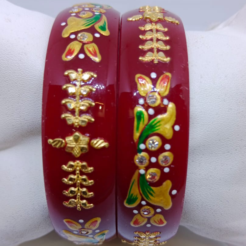 painting teliya gold plastic chudi