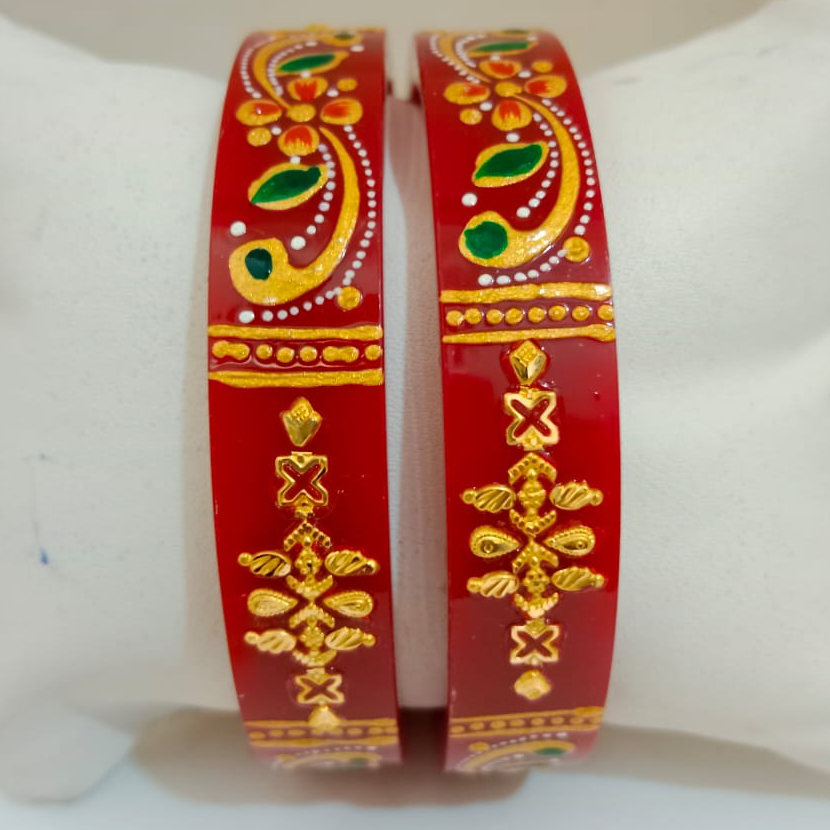 painting teliya gold plastic chudi
