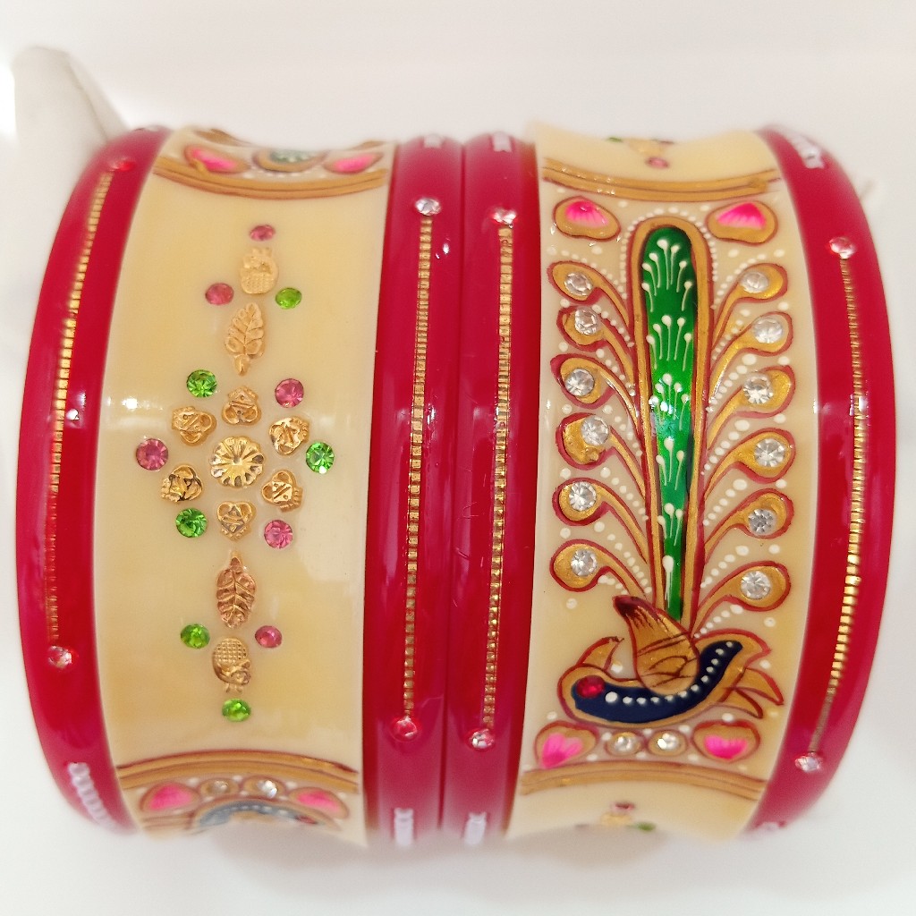 22Kt Peacock painting gold chudi
