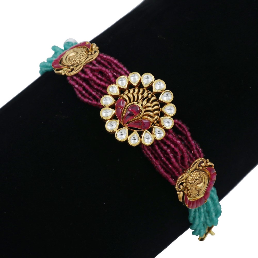 Colourful Moti Beautiful Gold Bracelet AJB61