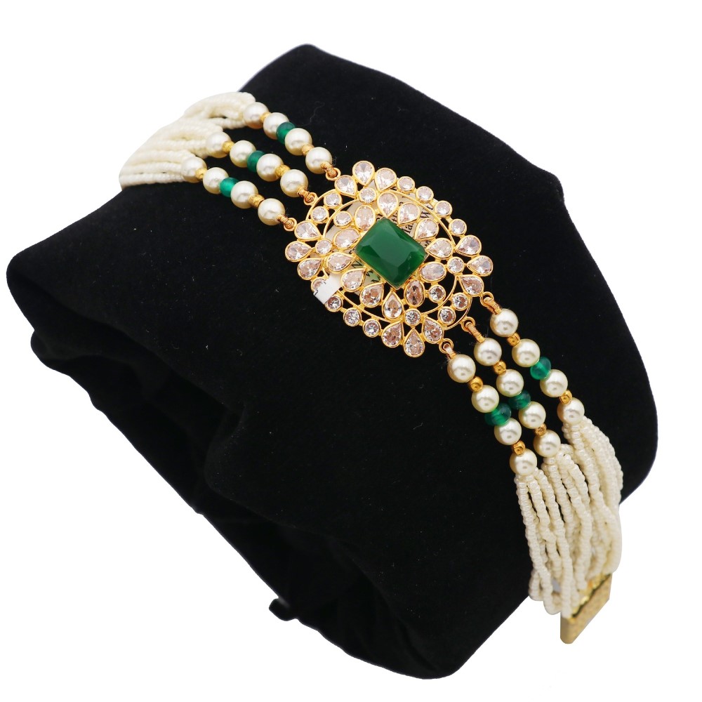 22k Gold Sparkling Colourful Pearl Bracelet AJB12