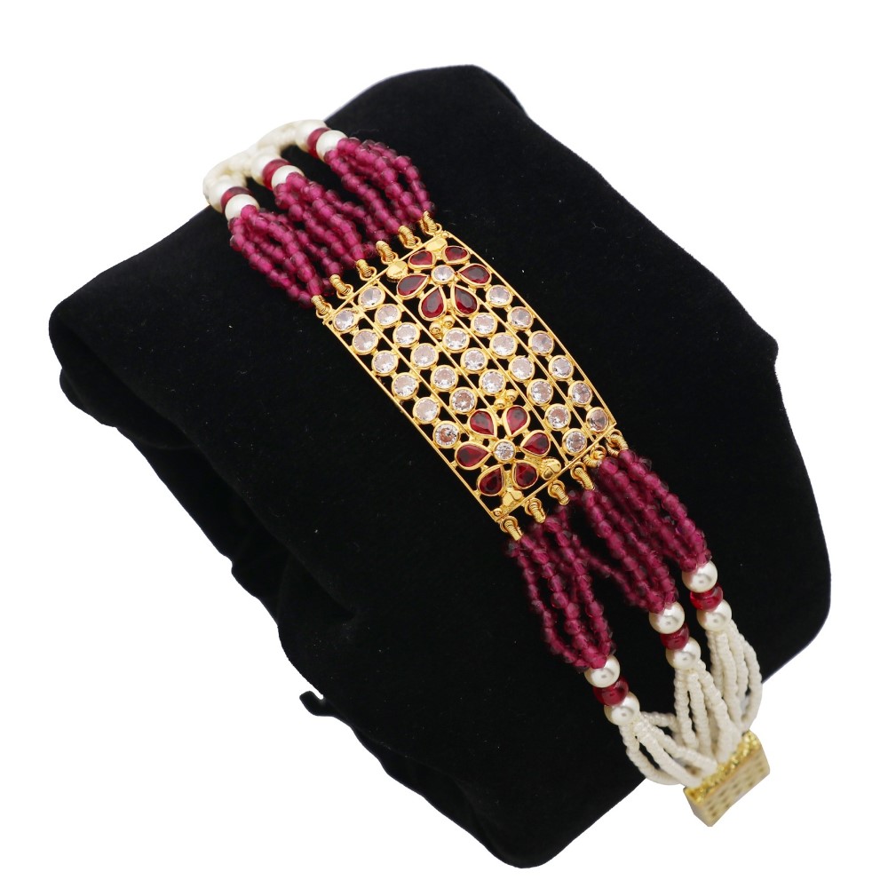 22k Gold Dazzling Colourful Pearl Bracelet AJB05