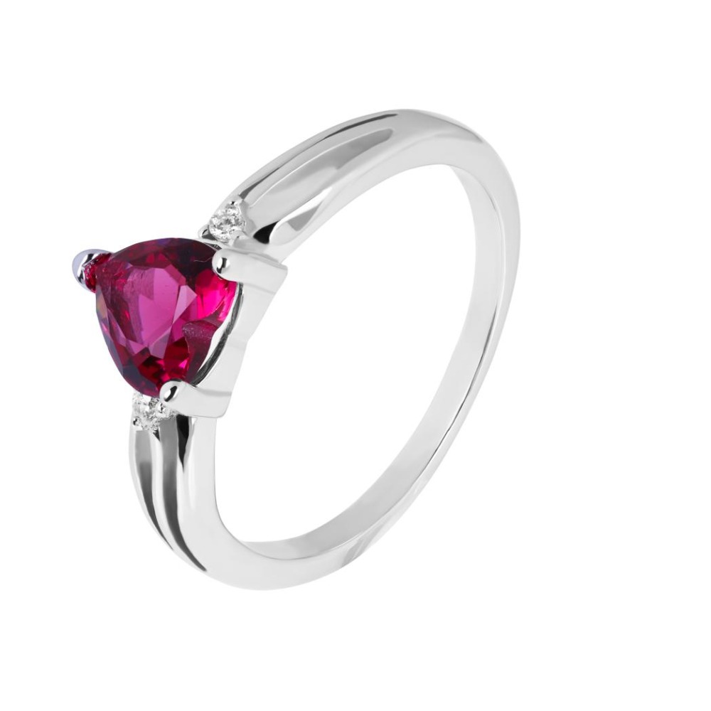 Heart Ring - Classic Minimal Silver ring for women and girls / Anniversary/Valentine's day gift/ Pink diamond/ 925 Sterling silver ring