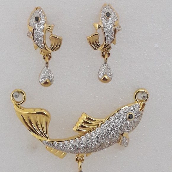 916 cz gold fancy ms set