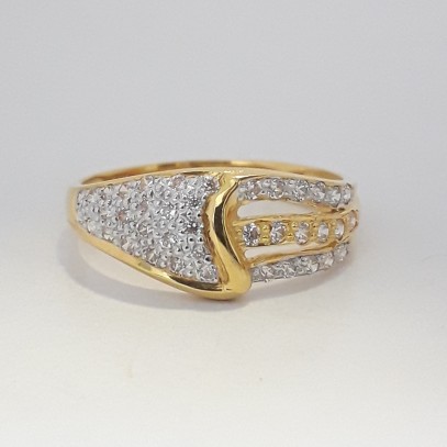 916 cz gold ladies ring