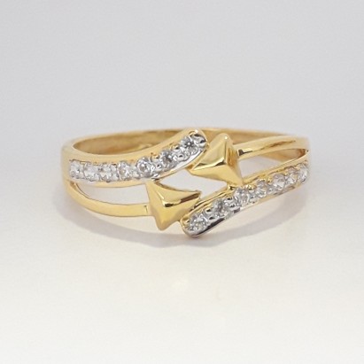 916 cz gold fancy ladies ring