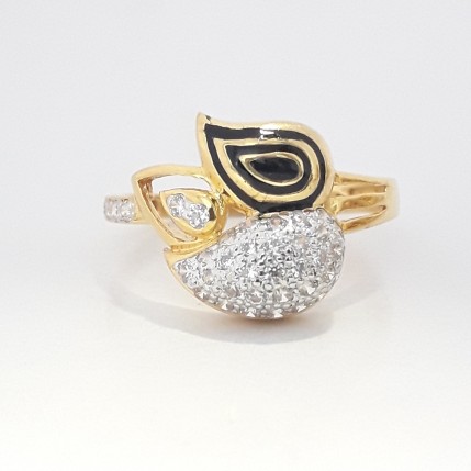 916 cz carving ladies ring