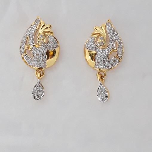 916 cz gold fancy earrings
