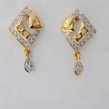 916 cz gold fancy earrings