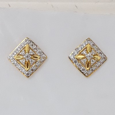 916 cz gold light weight earrings