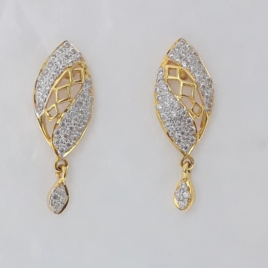 916 cz gold casual earrings
