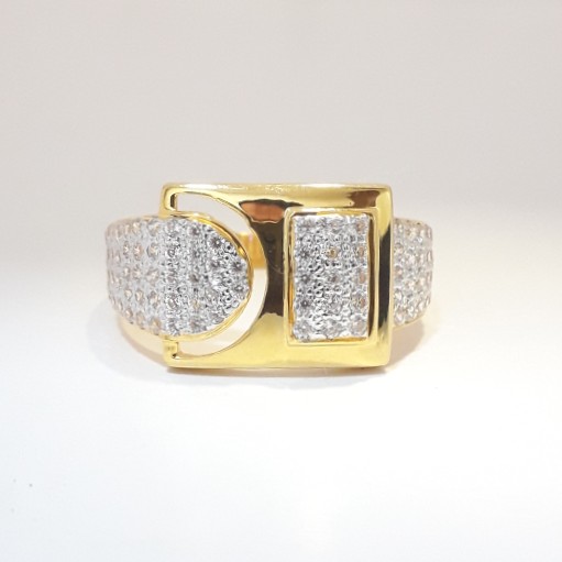 916 cz gold exclusive gents ring